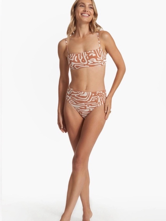 Vuori Other - Vuori Dune Cream & Tan Zebra-Print Bandeau Bikini Set